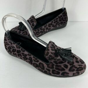 Studio Flex Chic Leopard Print Tassel Loafers Size 8.5